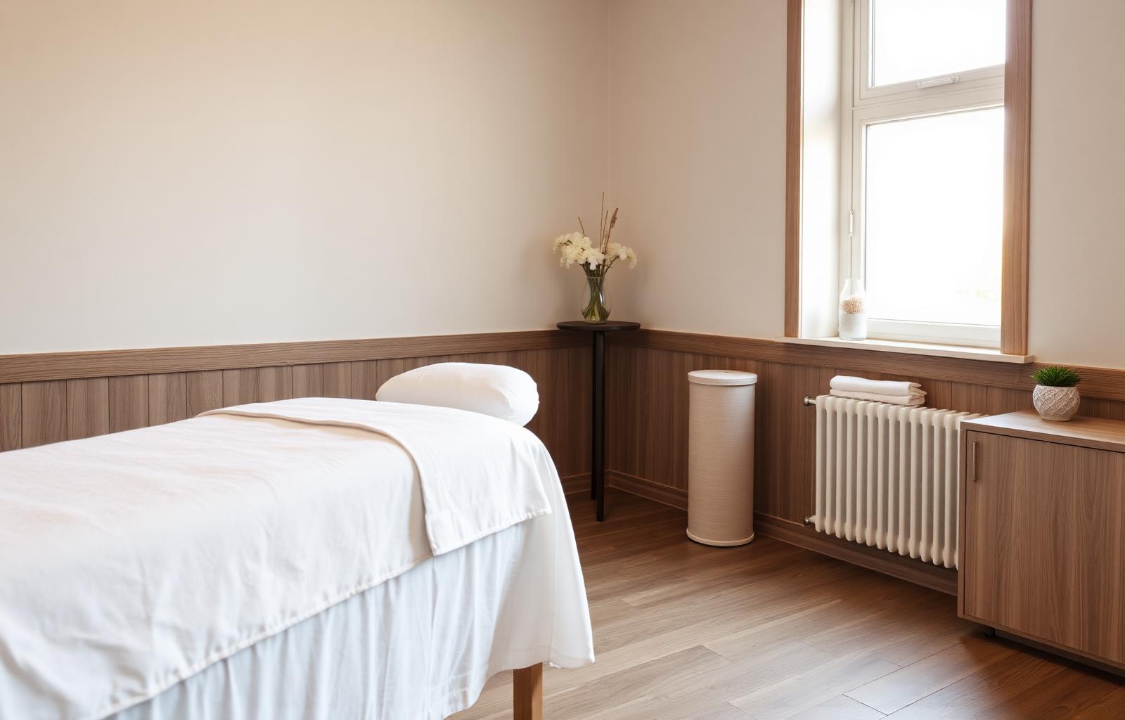 Clean, professional massage therapy room in Erie County, NY